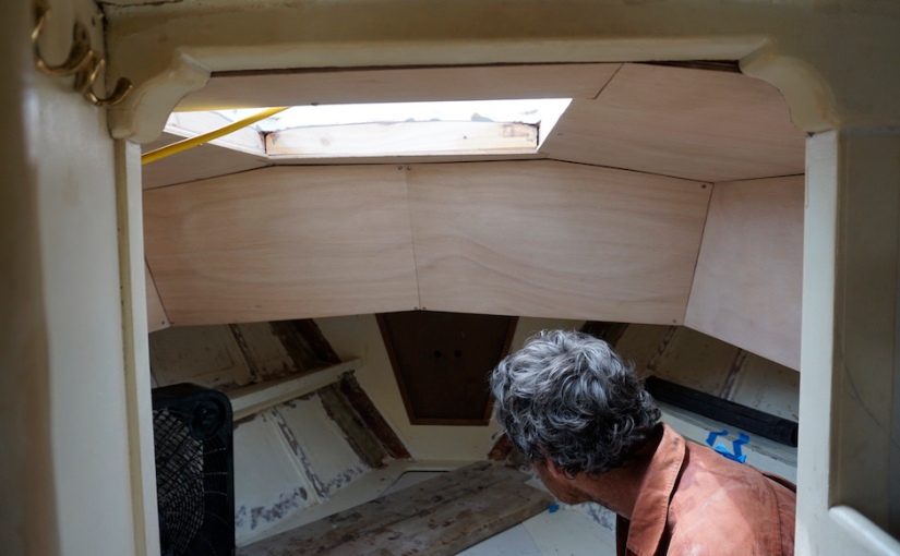 V-Berth Insulation, Part 6, New Plywood Headliner